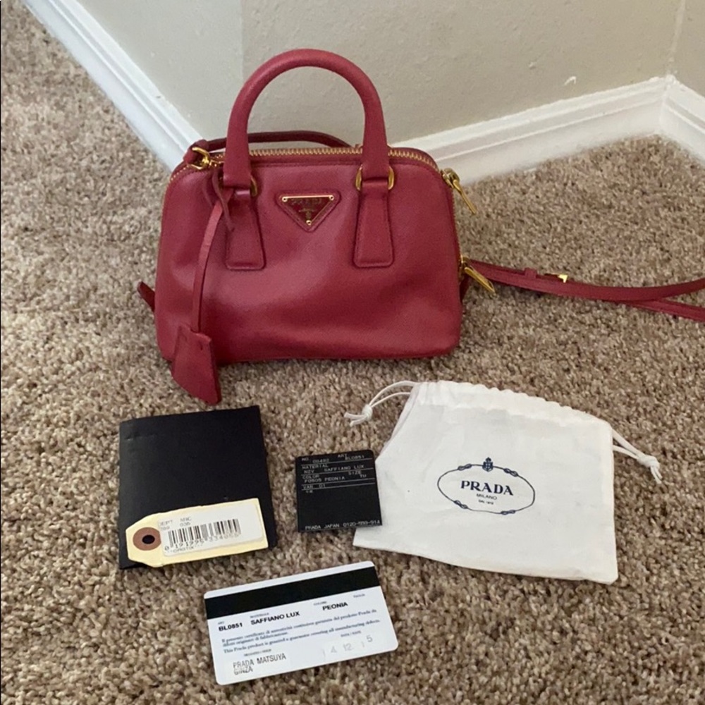 Prada Saffiano mini bag in “Peonia” - Picture 2 of 6